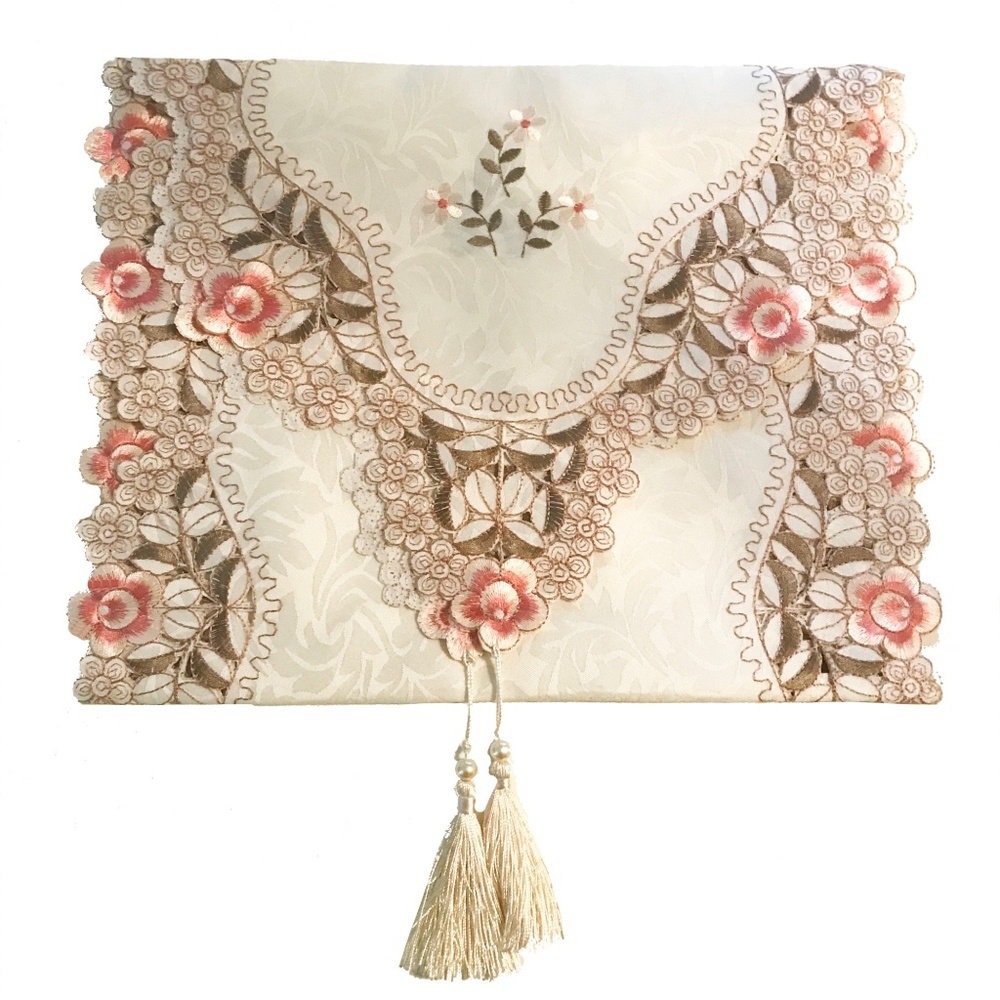 NWOT Silk Embroidered Table Runner